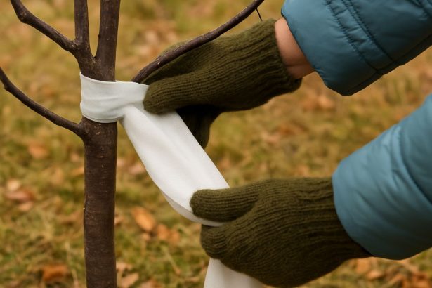 Kaip teisingai apsaugoti jaunus medelius rudenį: kamieno apvyniojimo būdas