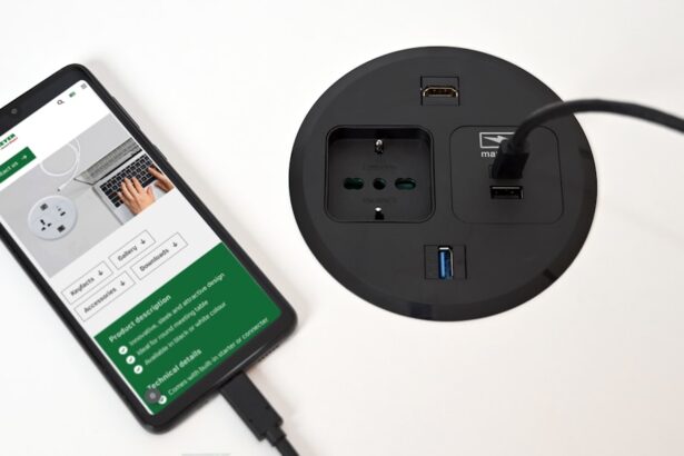 A smart phone plugged into a power strip