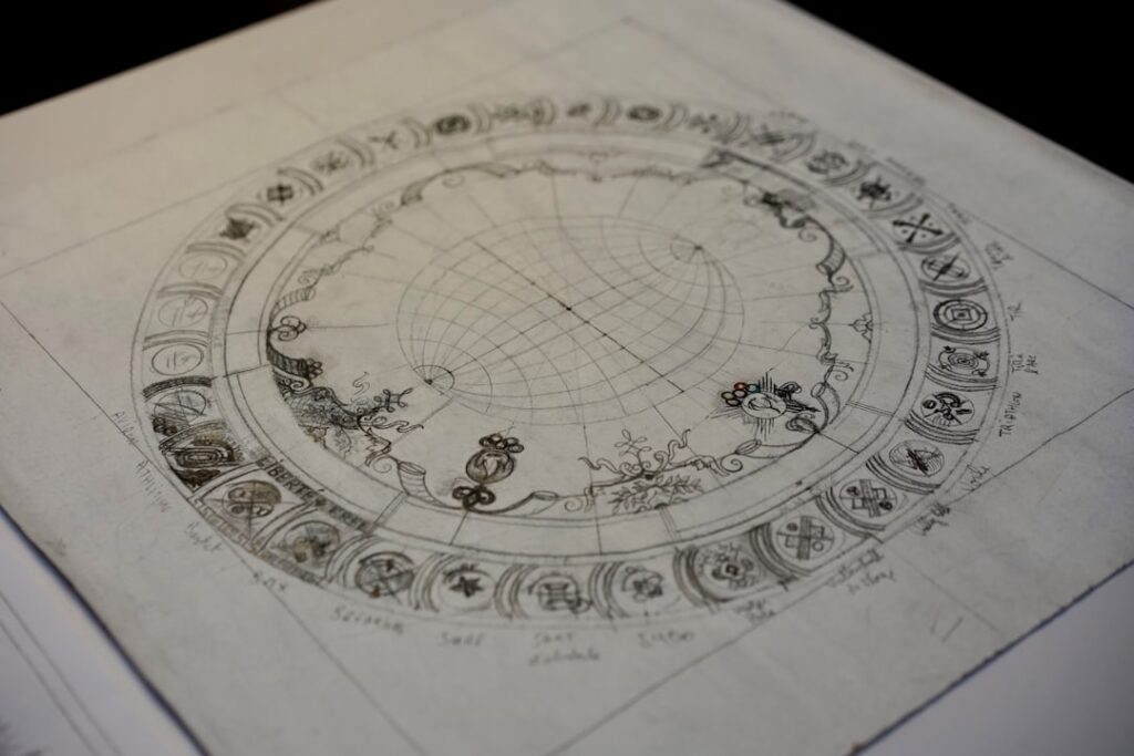 a drawing of a circle of life on a piece of paper