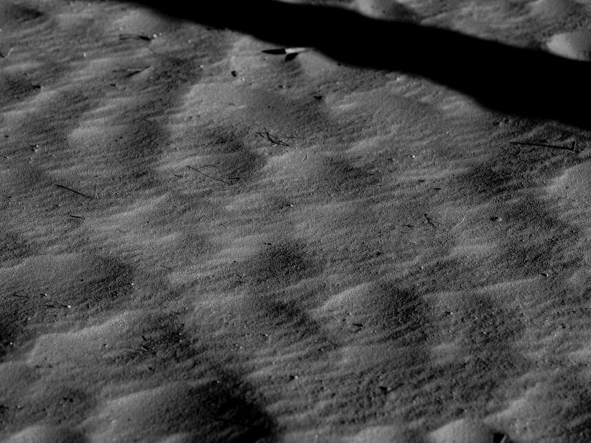 Sand dunes with shadows.