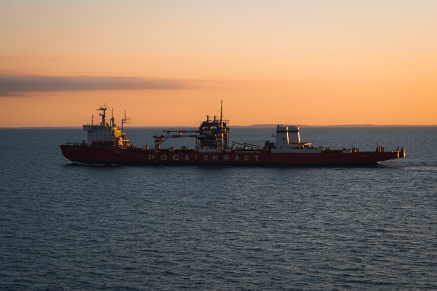 a large ship in the water