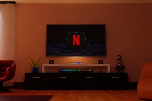 a flat screen tv sitting on top of a tv stand