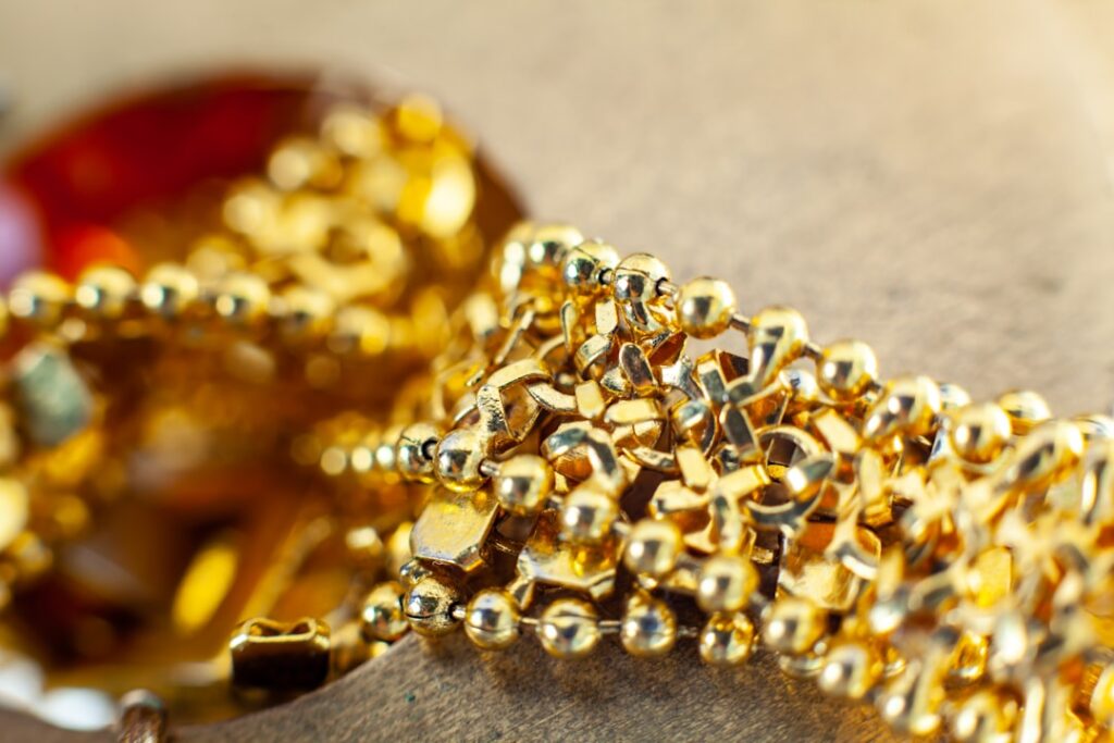 a close up of a pile of beads